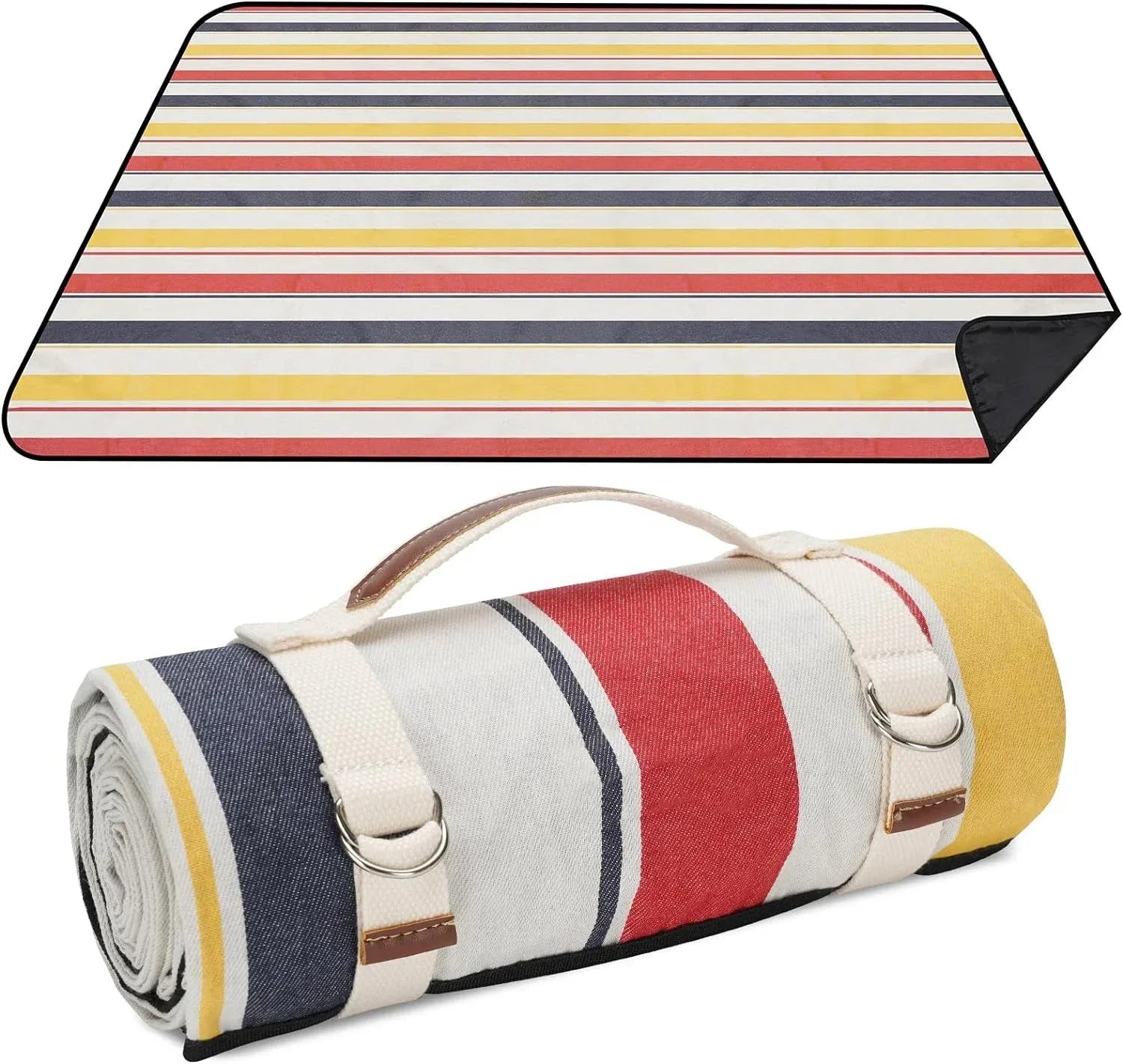 Waterproof Picnic Blanket Portable with Carry Strap for Beach Mat or Family Outdoor Camping Party - Luvia