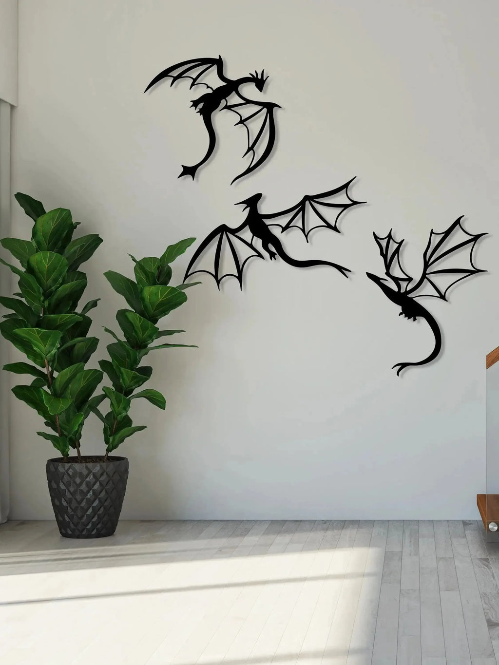 Dragon Metal Wall Art, Gift for Dragon Lovers, Room Decoration, Legend Cave Fantasy Art, Metal Mural Indoor and Outdoor Home Terrace Balcony Decoration, - Luvia