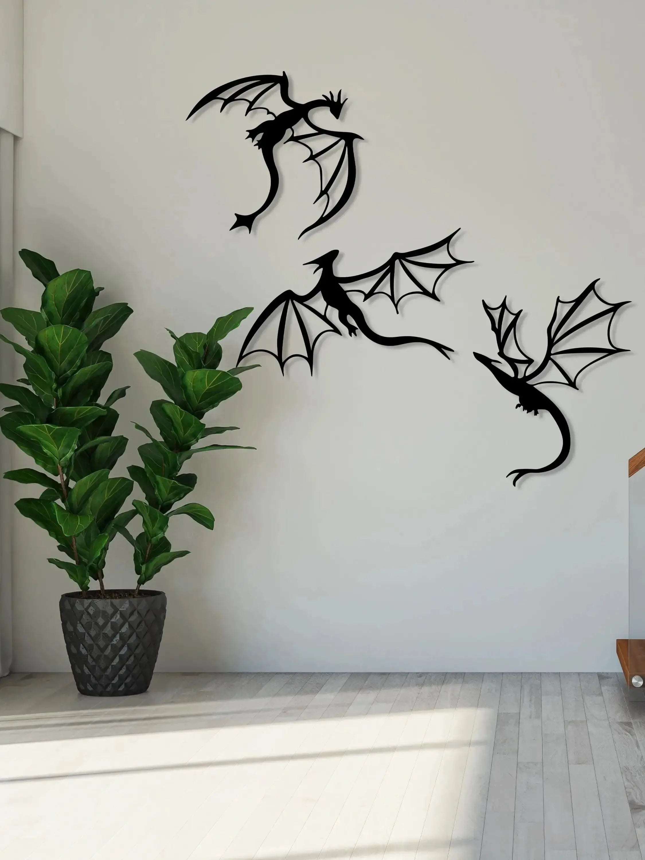 Dragon Metal Wall Art, Gift for Dragon Lovers, Room Decoration, Legend Cave Fantasy Art, Metal Mural Indoor and Outdoor Home Terrace Balcony Decoration, - Luvia