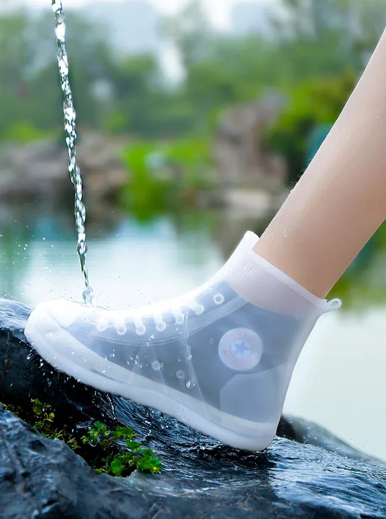 Reusable Rain Boots Waterproof Rain Shoes Covers Non Slip Silicone Overshoes Unisex Rubber Water Resistant Shoe Covers Rainy Day - Luvia