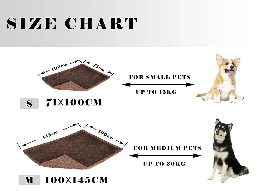 Double-sided Pet Waterproof Blanket ,Soft Thickened Flannel Velveteen Sherpa Blankets for Cats and Dogs Breathable and Anti-grip - Luvia