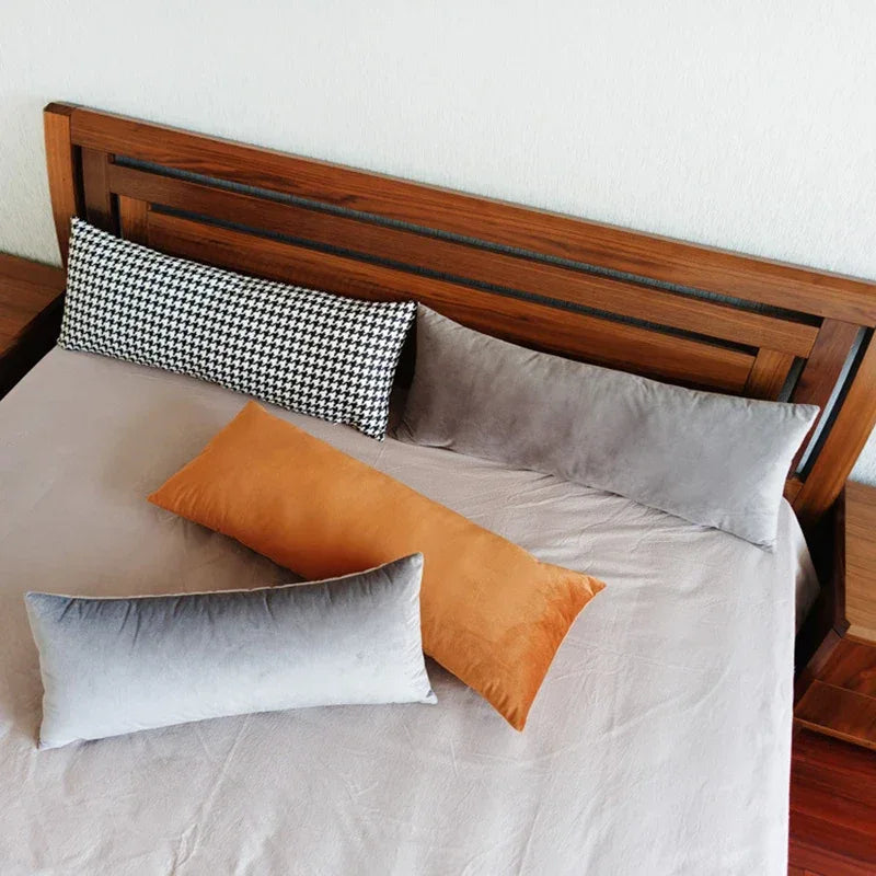 Rectangular Decorative Throw Pillow Cover 30*70cm/35*90cm Solid Color Velvet Waist Pillowcase Bedside Cushion Cover of Bedroom - Luvia