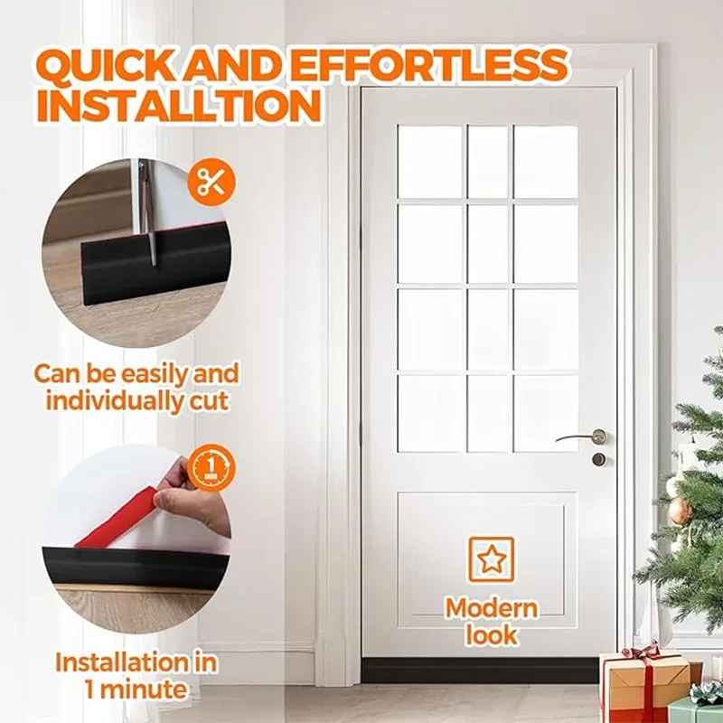 Door Draft Stopper Under Door Draft Blocker Insulator Door Sweep Weather Stripping Noise Stopper Strong Adhesive - Luvia