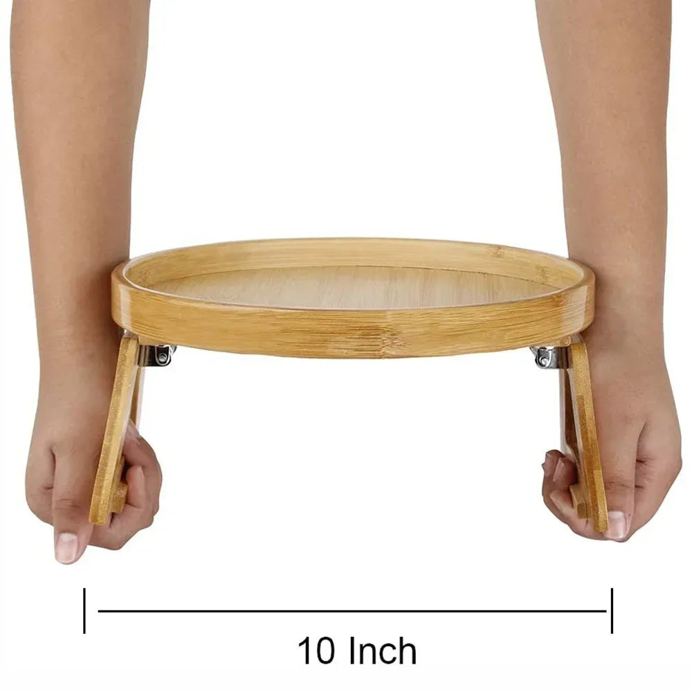 Sofa Tray Table Sofa Armrest Clip-On Tray Natural wooden Sofa Tray Practical TV Snack Tray for Remote Control Coffee Snacks - Luvia