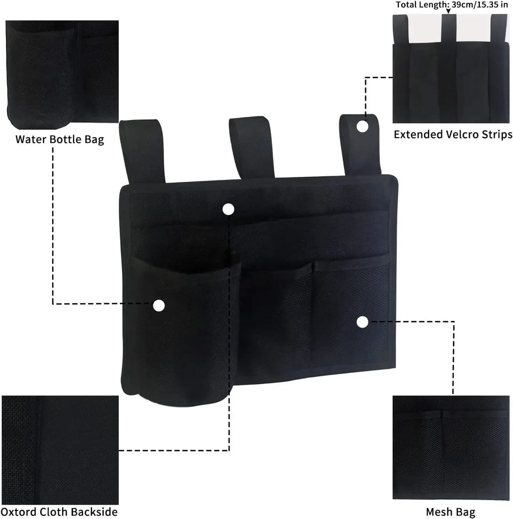 Bedside Caddy Storage Bag Multi Pockets Hanging Bag Bed Accessories Organizer Gadget Oxford Cloth for Dorm Bunk Hospital Book - Luvia