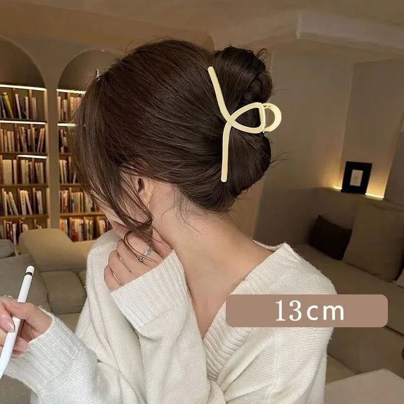 4 Pcs Large Solid Cross Matte Hair Claw Clips for Women Girls Fashion Daily Updo Accessories 13cm - Luvia
