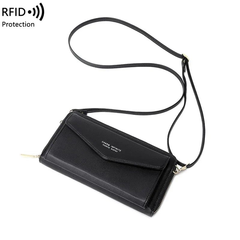 Touch screen mobile phone bag RFID Anti-theft brush mobile phone bag Multi-function crossbody purse women's small shoulder bag - Luvia