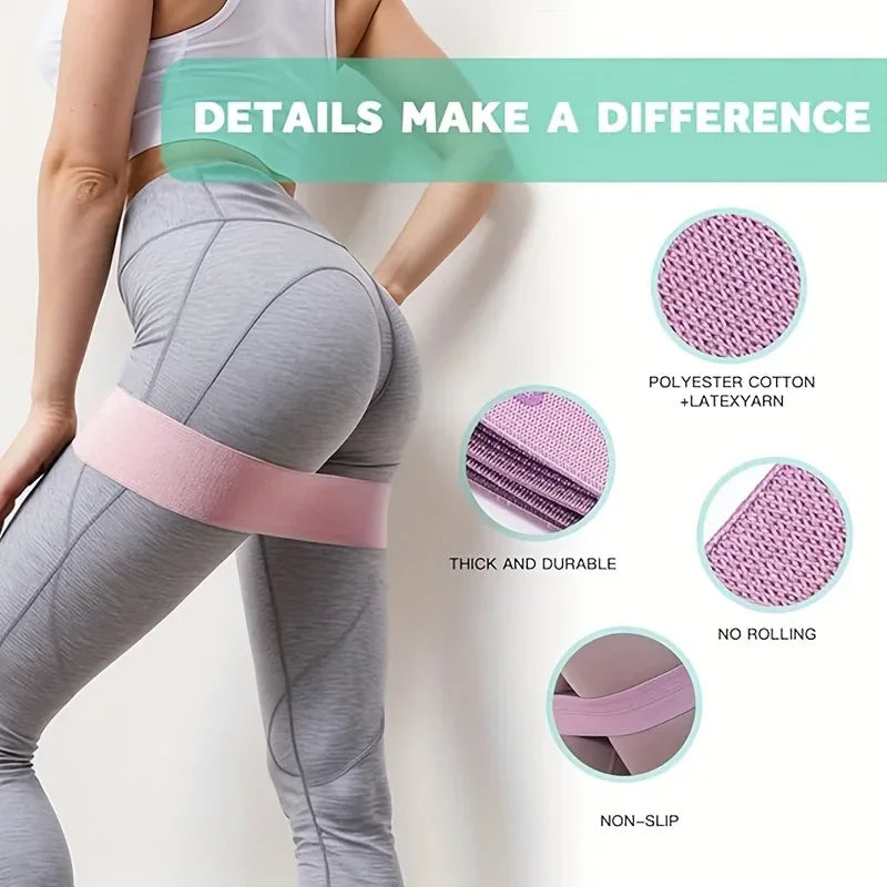 3pcs Resistance Bands Set Adjustable Fabric Loop Bands For Legs Hips Workouts Yoga Pilates Butt Toning Home Fitness Unisex - Luvia