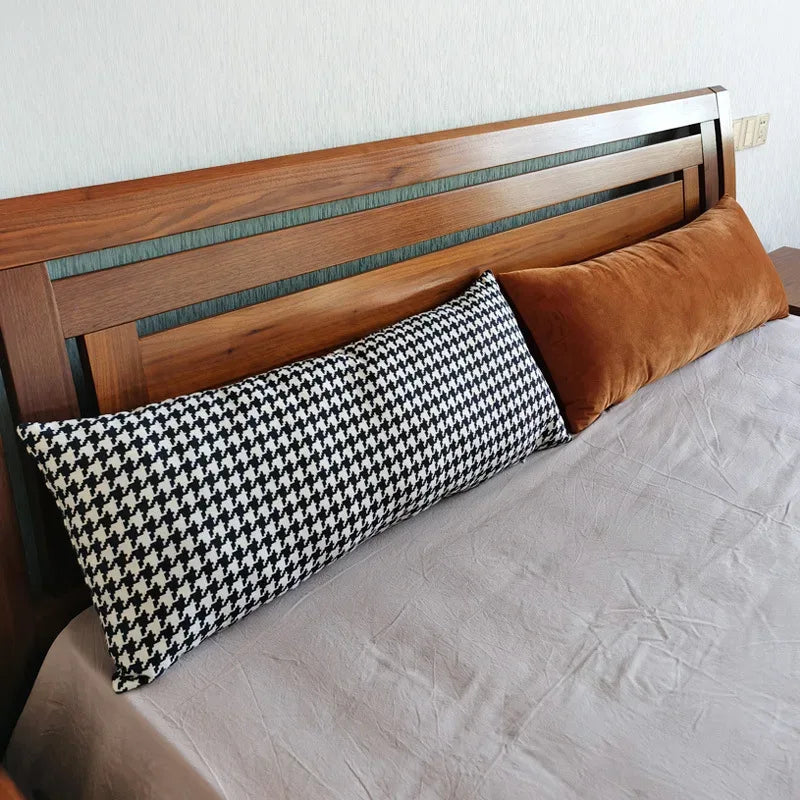 Rectangular Decorative Throw Pillow Cover 30*70cm/35*90cm Solid Color Velvet Waist Pillowcase Bedside Cushion Cover of Bedroom - Luvia