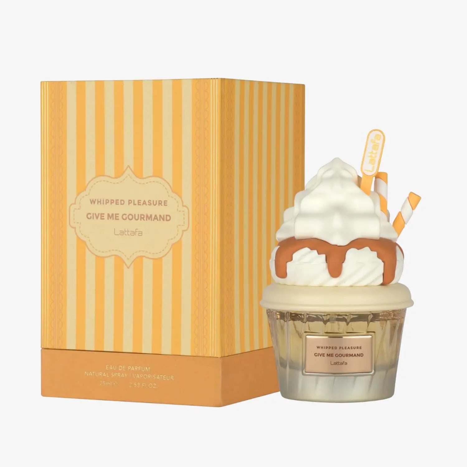 Lattafa Whipped Pleasure Eau de Parfum, Give Me Gourmand Collection, Spray Form, 75ml, Whipped Cream, Caramel & Vanilla Scent, L
