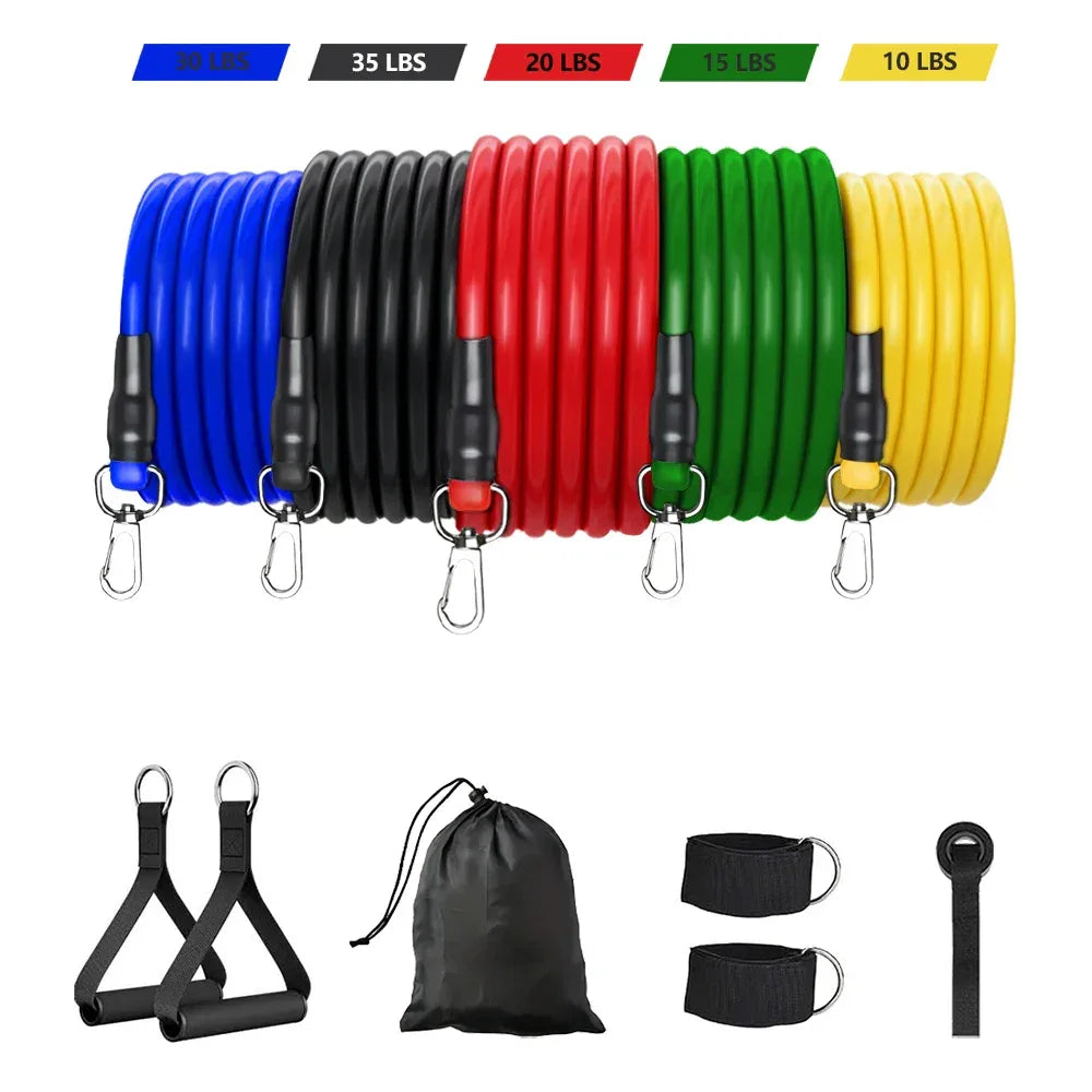 Resistance Band Set, Exercise Bands,Work Out Bands with Handles for Men and Women Fitness, Strength Training Home Gym Equipment - Luvia