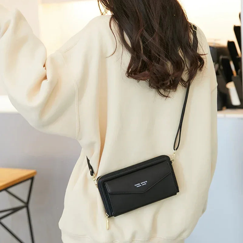 Touch screen mobile phone bag RFID Anti-theft brush mobile phone bag Multi-function crossbody purse women's small shoulder bag - Luvia