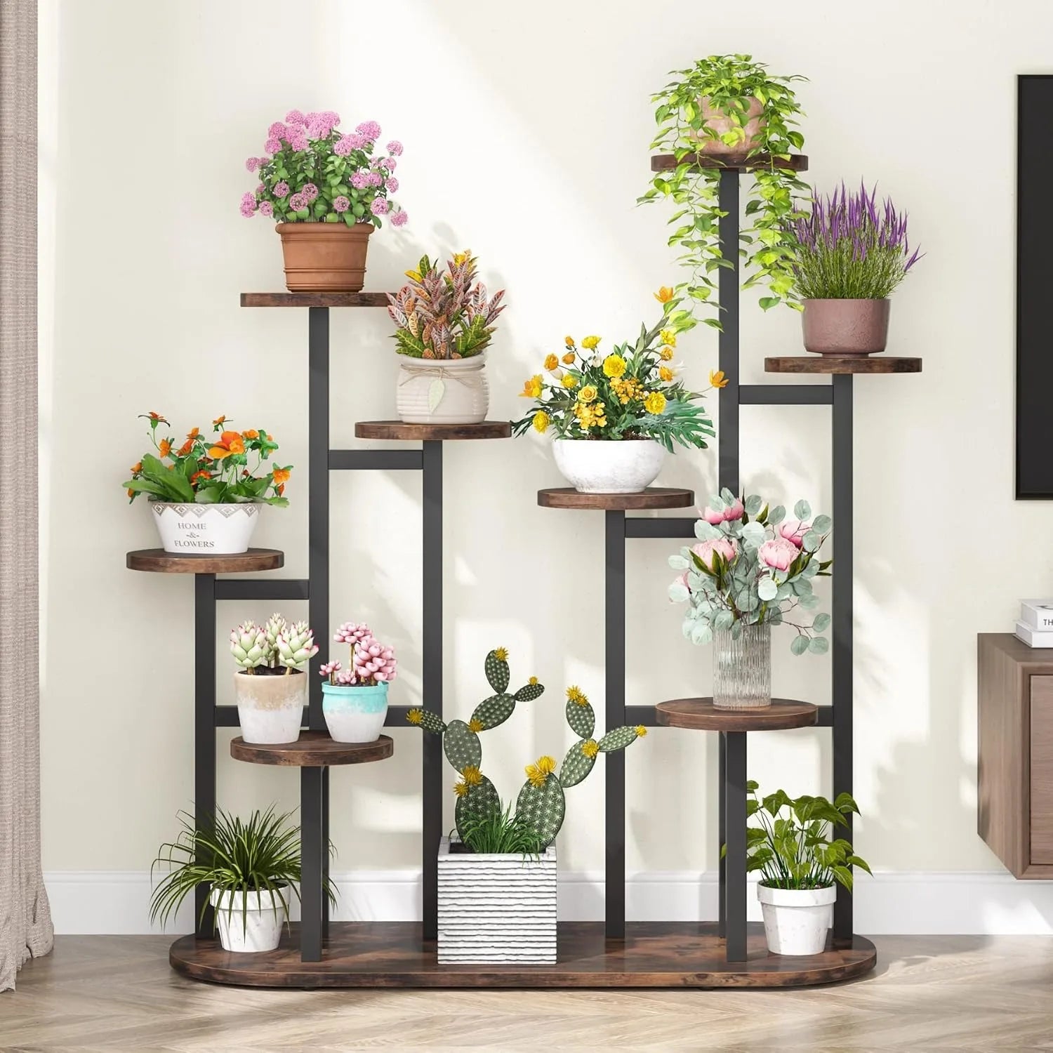 Plant Stand Indoor, Multi-Tiered 11 Potted Plant Shelf Flower Stands, Tall Plant Rack Display Holder Planter Organizer