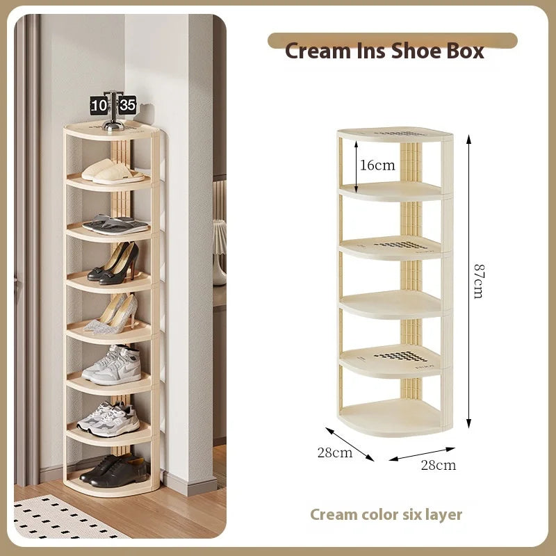 Multi layer shoe rack, space saving, household simple shoe cabinet, economical, door crevice, large capacity storage rack
