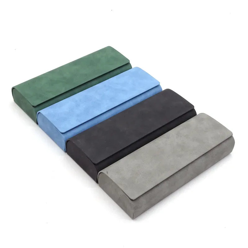 Hard-shell Spectacle Case Men Women Glasses Case PU Leather Portable Anti-extrusion Sunglasses Storage Box Folding Eyewear Pouch - Luvia