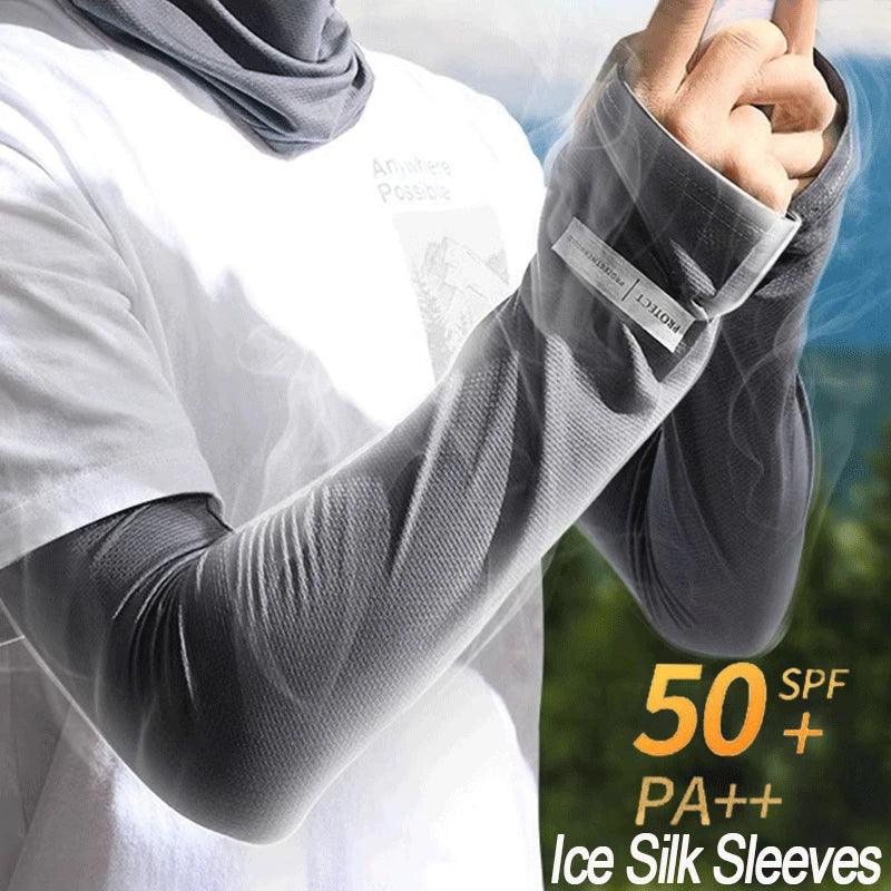 UV Protection Ice Sleeves Men Women Summer Sun Protection Arm Sleeves Outdoor Cycling Driving Arm Sleeves Gloves Sweat Absorbent - Luvia