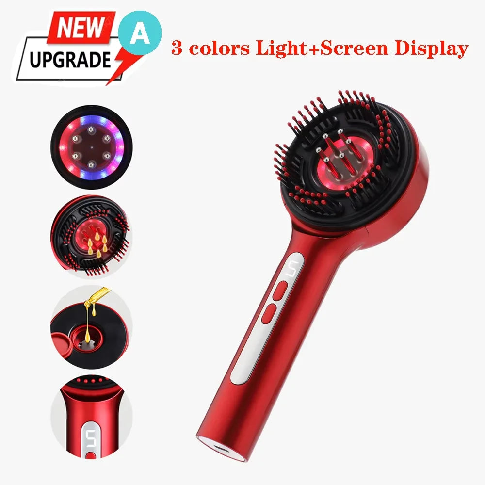 Electric Vibration Massage Comb Portable Hair Follicle Comb Scalp Oil Liquid Applicator Head Massager Hair Growth Anti Loss Care