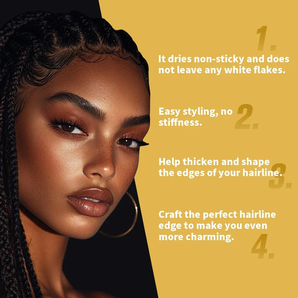 Edge Control Strong Hold Hair Gel Thick Edges Styling Gel Non-Greasy Non-Flaking No White Cast Long Lasting Supports All Hair Ty - Luvia