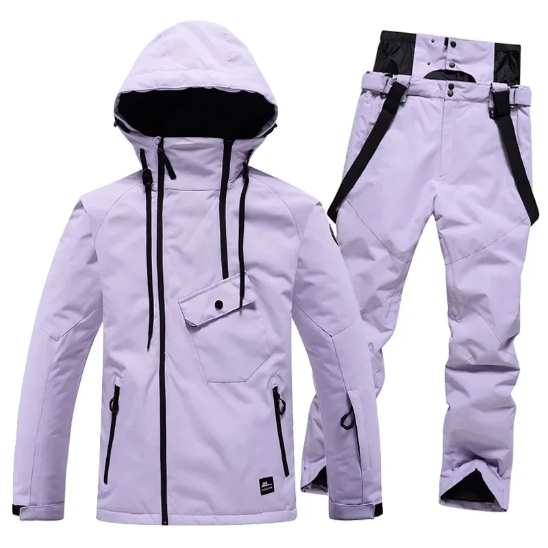 горнолыжный костюм  Ski Suit Snowboarding  Outdoor Snowsuit Waterproof Windproof Ice Jackets + Strap Pants