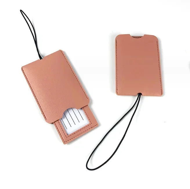 Pu Leather Luggage Tags Women Man Suitcase Bag Bag Tags for Luggage Name ID Address Holder Baggage Label Travel Accessories - Luvia