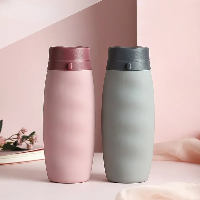 600ml Foldable Water Bottles Soft Flask Sports Drinking Water Bag Collapsible Portable Outdoor Running Camping Travel BPA Free - Luvia