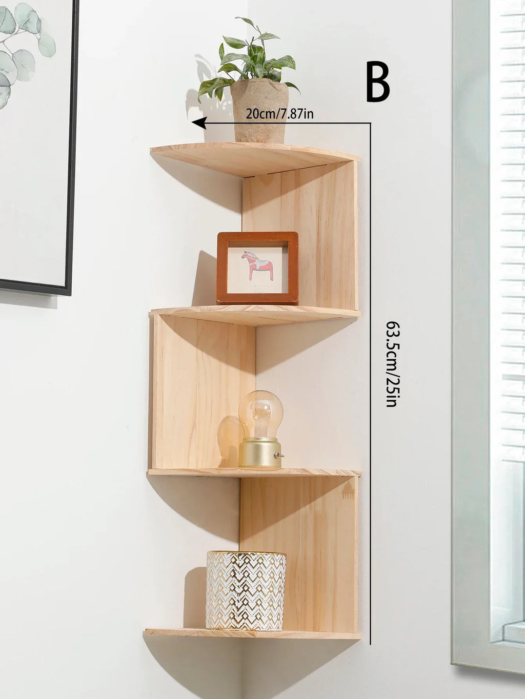 5-tier Floating Wall Shelf Corner Storage Rack Aesthetic Room Decoration Home Decoration Living Room Kitchen Display Stand Ledge - Luvia