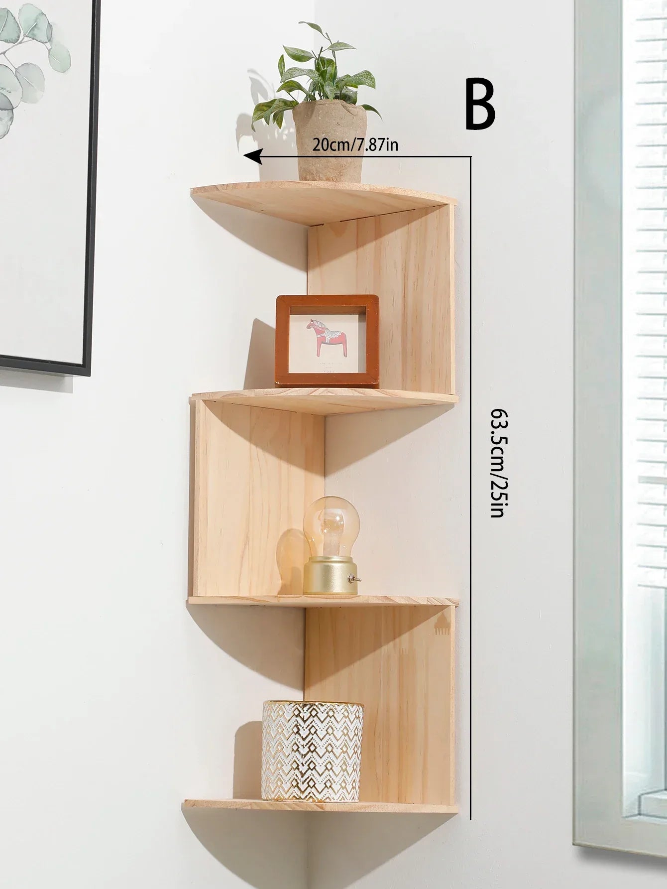 5-tier Floating Wall Shelf Corner Storage Rack Aesthetic Room Decoration Home Decoration Living Room Kitchen Display Stand Ledge - Luvia
