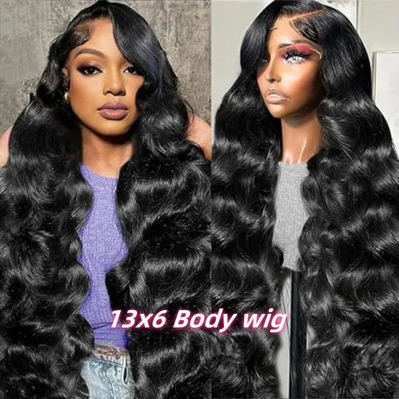 Body Wave Human Hair Wigs 100% Human Hair Quality 13X6 Hd Lace Frontal Wig 250 Density Brazilian Original 40Inch Lace Front Wigs - Luvia
