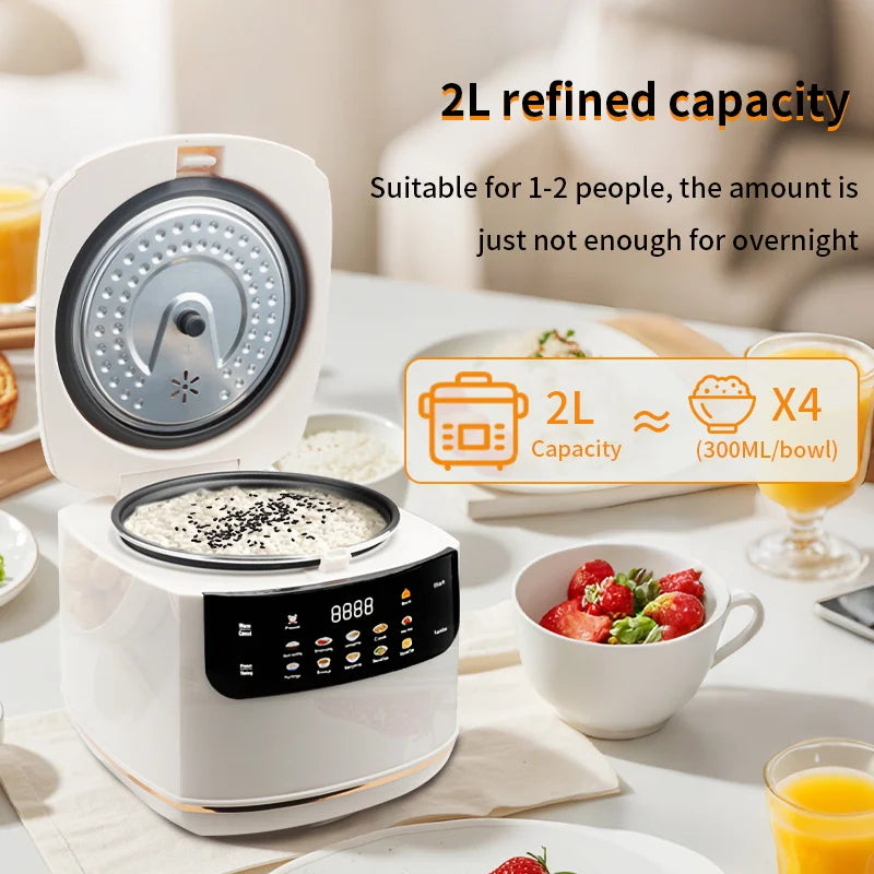 Electric Rice Cooker 2L 1-3 People Multi Cooker Non-Stick Pot Smart Mechanical MultiCooker Steamed Mini Rice Pot For Home