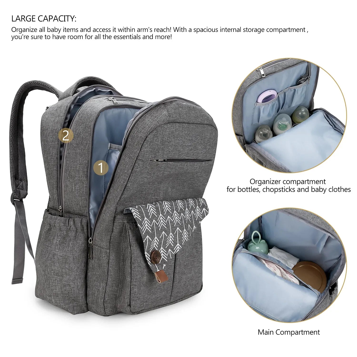 Diaper Bag Backpack，Baby diaper bag, multifunctional water-repellent travel backpack large diaper bag backpack - Luvia