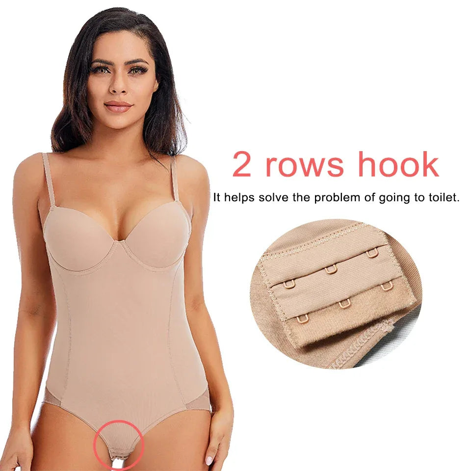 Bodysuit Women Shapewear Body Shaper With Cup Compression Bodies Belly Sheath Waist Trainer Reductive Slimming Underwear - Luvia
