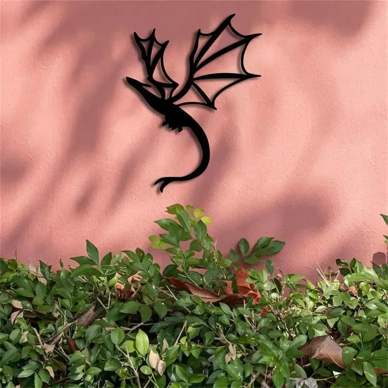 Dragon Metal Wall Art, Gift for Dragon Lovers, Room Decoration, Legend Cave Fantasy Art, Metal Mural Indoor and Outdoor Home Terrace Balcony Decoration, - Luvia