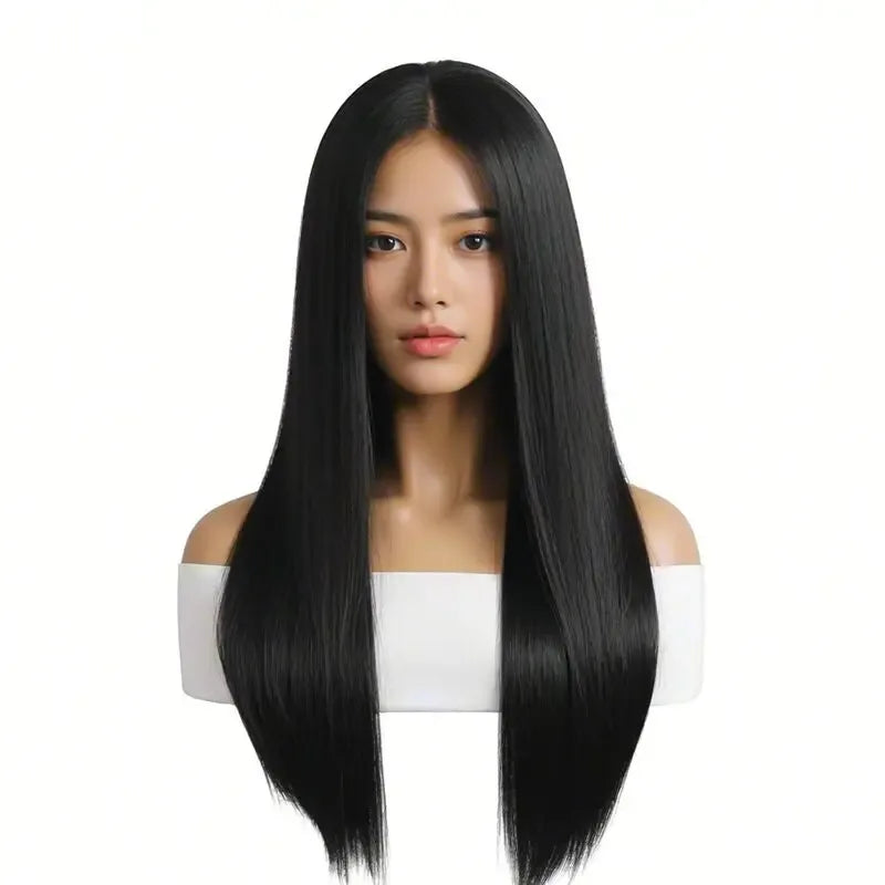 Elegant Long Straight Wig For Women - Heat Resistant Synthetic Hair For Cosplay & Halloween - Luvia