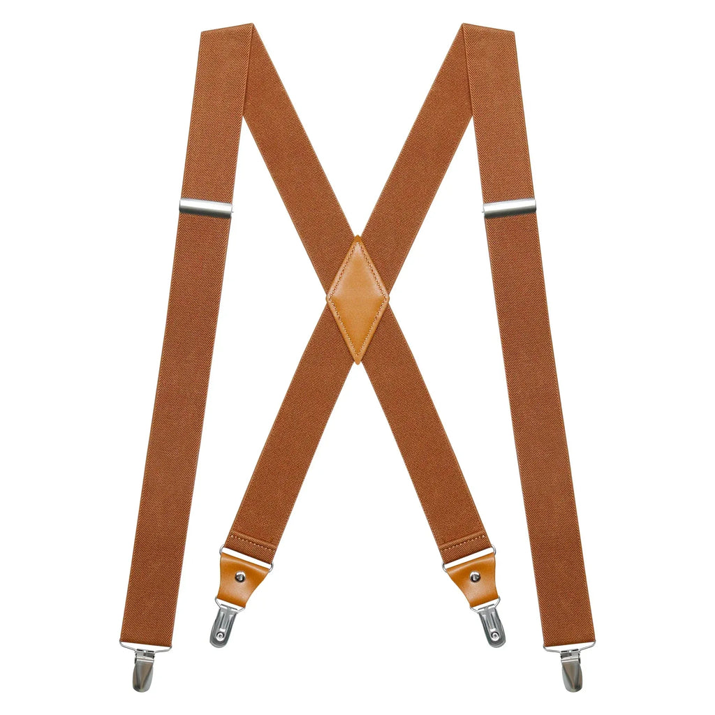 Suspenders for MTuxedo en Mens Suspenders X-Back 1.4"Adjustable Elastic Suspender Braces Strong for Work Trousers Wedding - Luvia