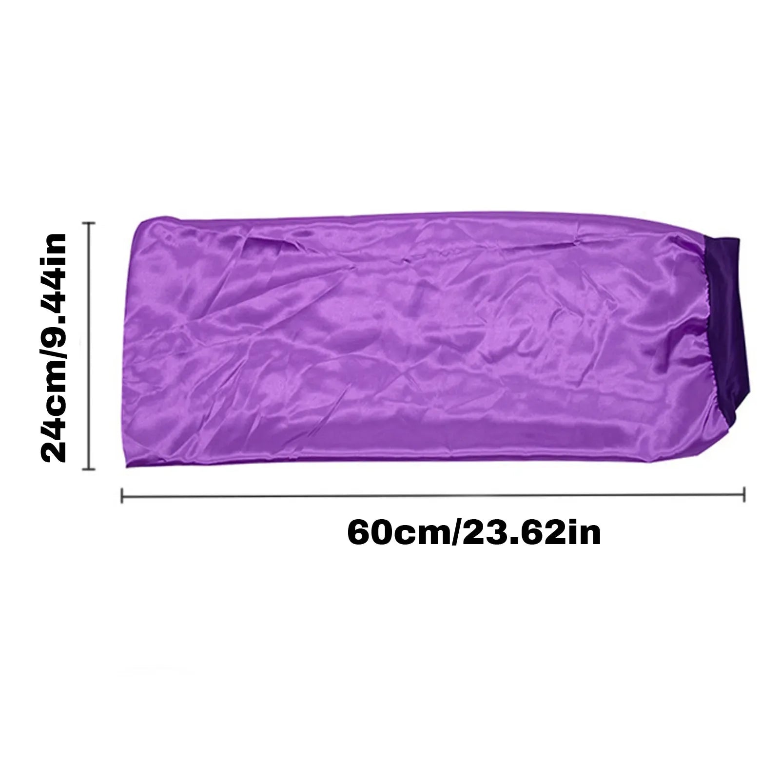 Long Satin Bonnet Sleep Cap Silk Sleeping Cap with Wide Elastic Band Loose Night Hat for Women Braids Curly Hair Black - Luvia
