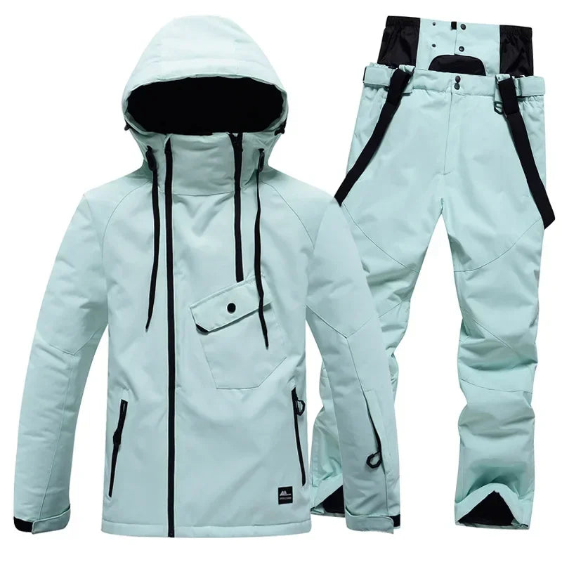 горнолыжный костюм  Ski Suit Snowboarding  Outdoor Snowsuit Waterproof Windproof Ice Jackets + Strap Pants