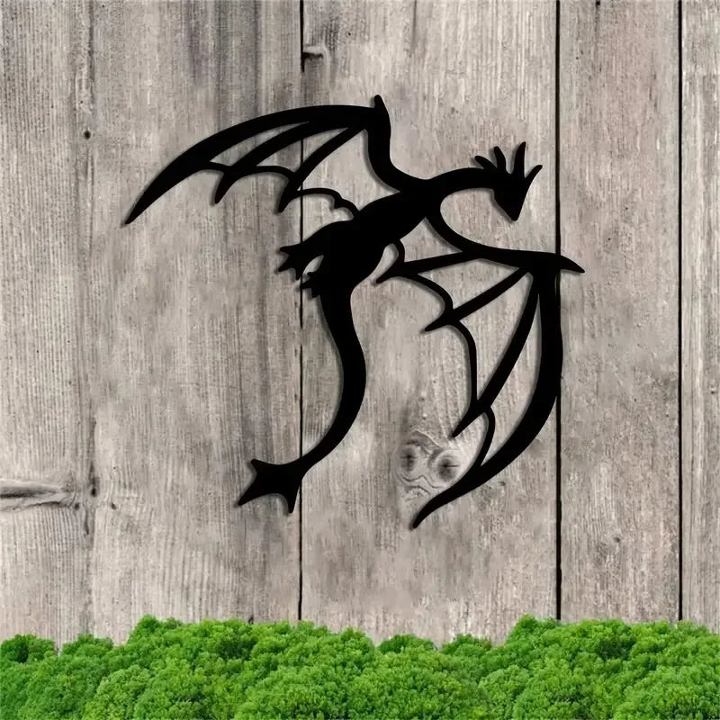 Dragon Metal Wall Art, Gift for Dragon Lovers, Room Decoration, Legend Cave Fantasy Art, Metal Mural Indoor and Outdoor Home Terrace Balcony Decoration, - Luvia