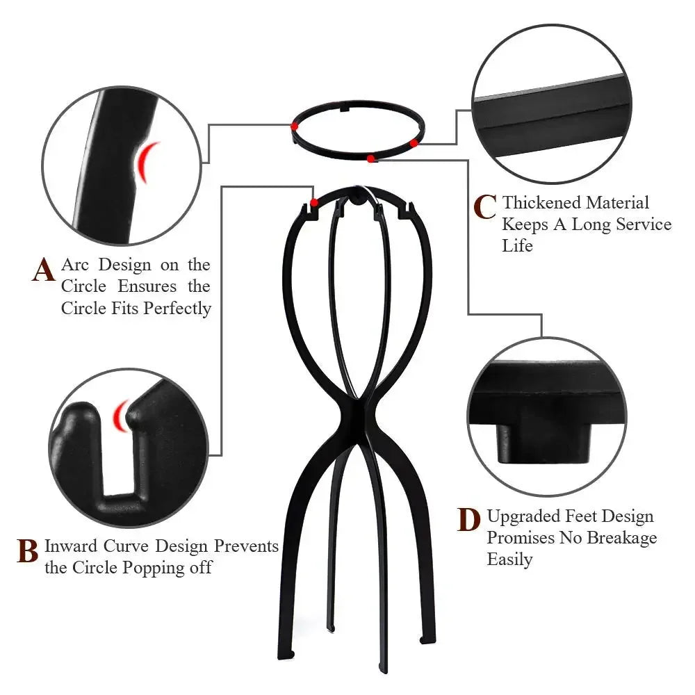 Wig Stand for All Wigs And Wig Storage Bags Adjustable Wig Bag with Drawstring Portable Travel Organizer for keep from Dirt Dust - Luvia