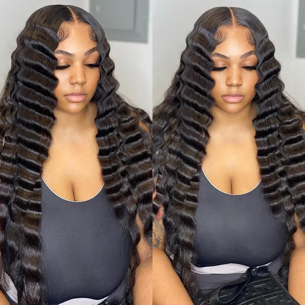 300 Density Loose Deep Wave 13x6 Hd Lace Front Human Hair Wig For Women Brazilian Curly Glueless Wigs On Clearance Sale 30 inch - Luvia