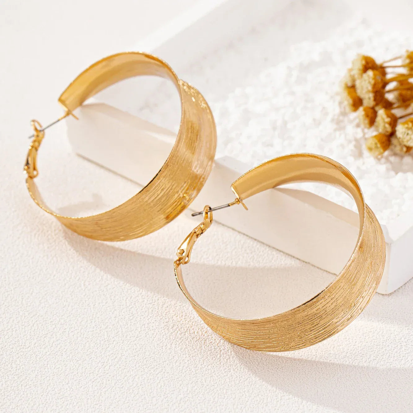 A Pair of Women's Earrings, Simple and Fashionable Brushed Craft Earrings, Suitable for Daily Wear and Vacation - Luvia