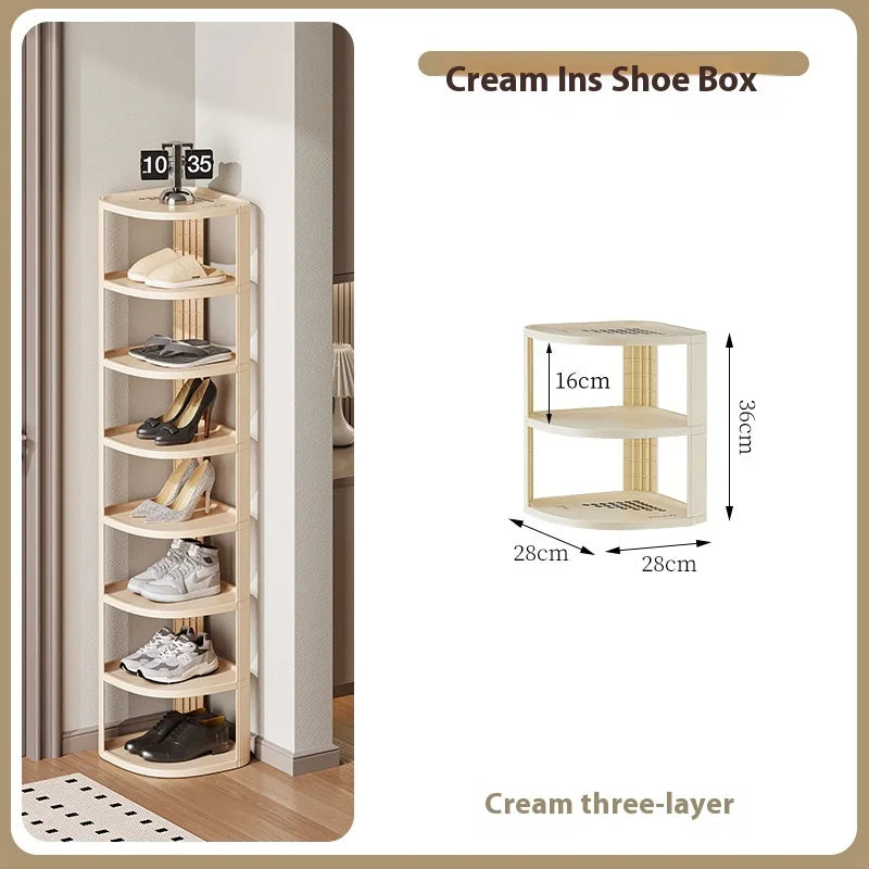 Multi layer shoe rack, space saving, household simple shoe cabinet, economical, door crevice, large capacity storage rack