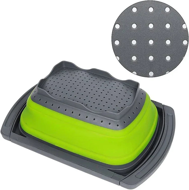 7QT Collapsible Colander Strainer Expandable Over the Sink Colander Foldable Large Colander Basket to Wash Vegetable Fruit YY128 - Luvia