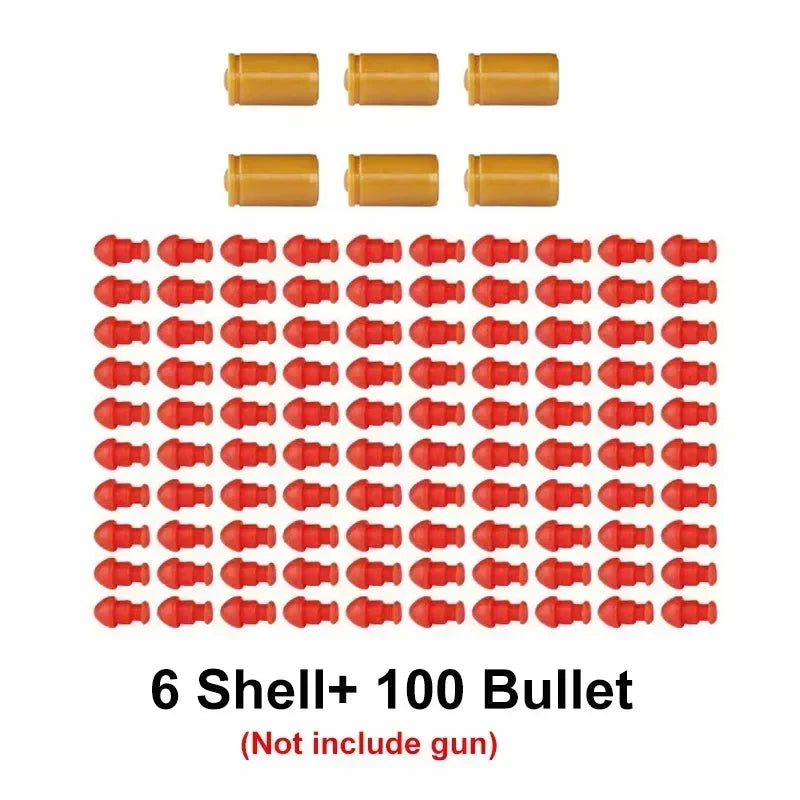 Building Block Pistol Shell Throwing Continuous Firing Airsoft Blowback Empty Hanging Toy Gun Outdoor CS Weapon for Boys Adult