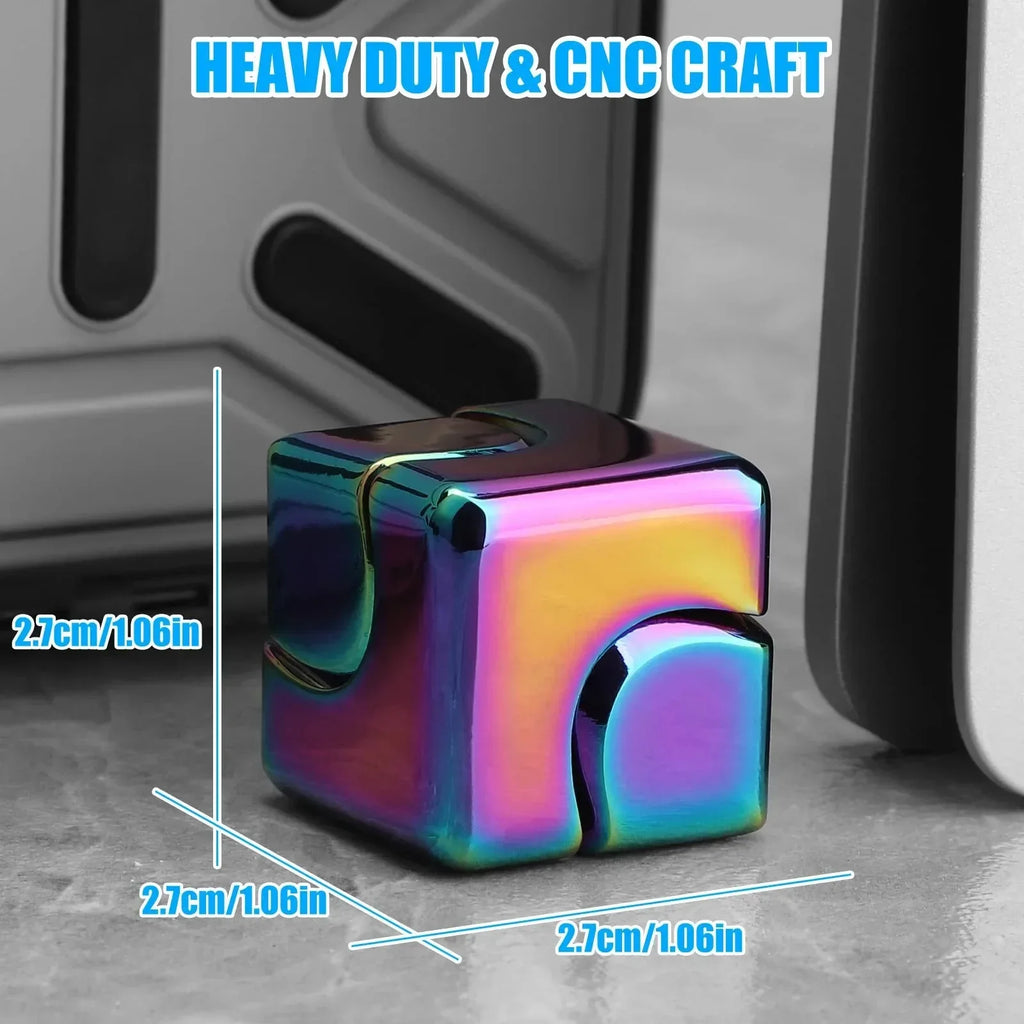 Fidget Spinner Toys Cube Metal Cool Stuff Desk Gadgets Office Toys Small Anxiety Figette Sensory Toy ADHD Tool for Teens Adults - Luvia