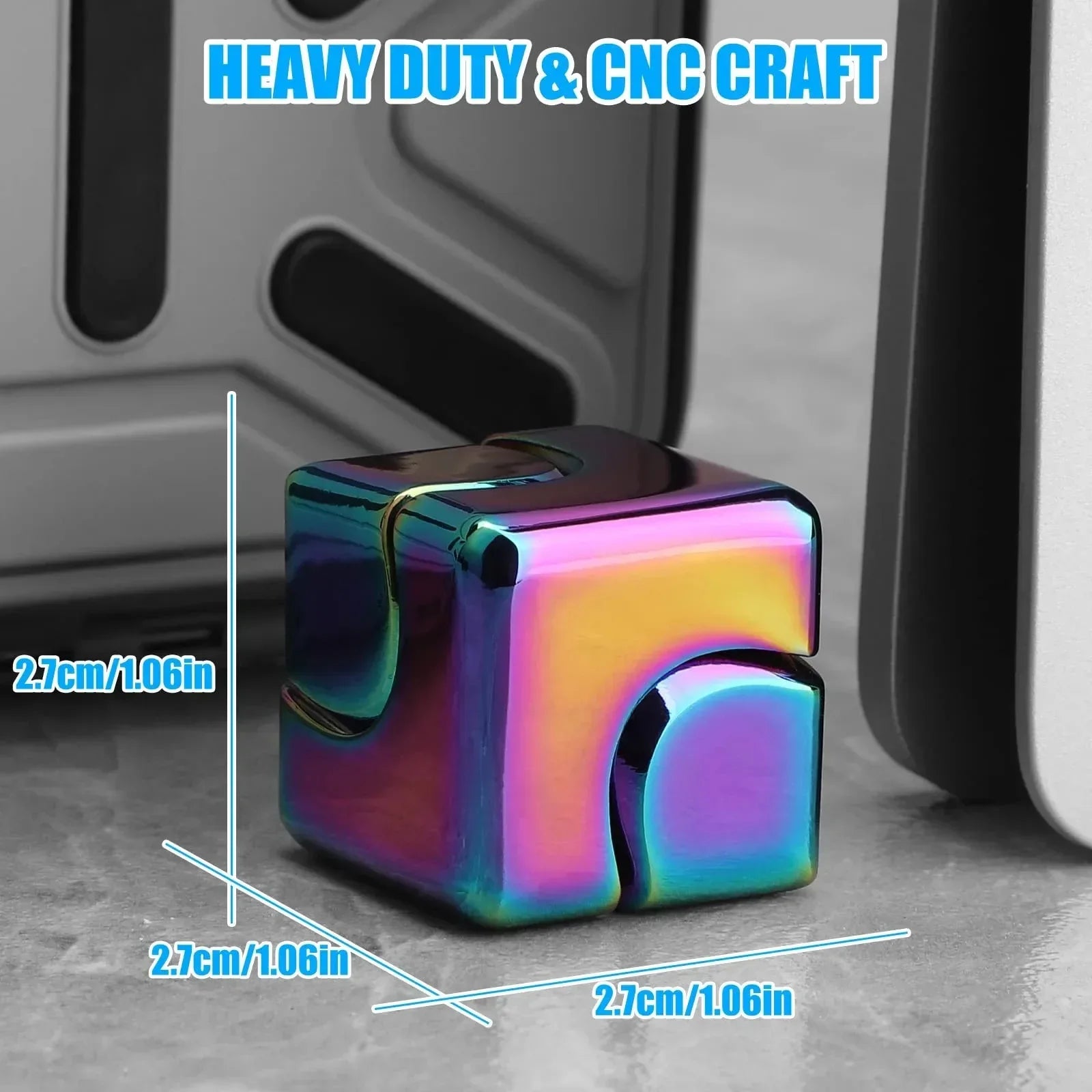 Fidget Spinner Toys Cube Metal Cool Stuff Desk Gadgets Office Toys Small Anxiety Figette Sensory Toy ADHD Tool for Teens Adults - Luvia
