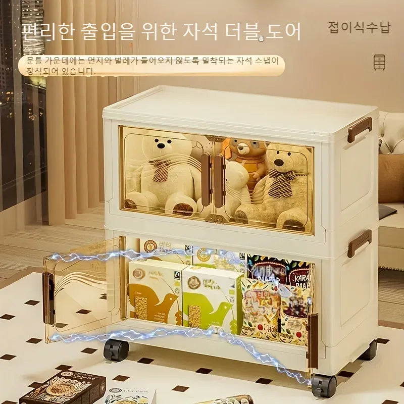 Foldable Storage Box with Clear Door - Spacious, Durable, and Easy-to-Assemble - Ideal for Organizing Clothes, Books, Toys, and - Luvia