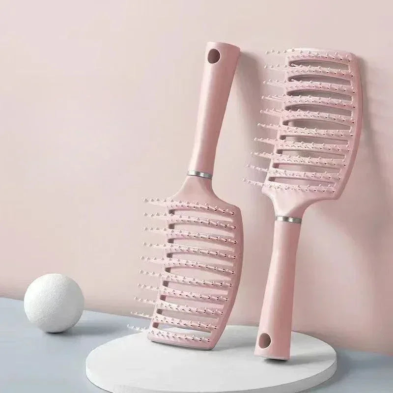 Detangling Hair Brush Hollow Scalp Massage Comb Hairdressing Wide Tooth Hair Comb Wet Curly Massage Brush Barber Styling Tools - Luvia