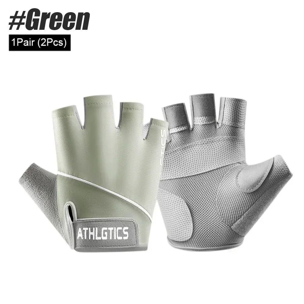 1Pair Breathable Cycling Gloves Workout Gym Gloves for Men Women Weight Lifting Fingerless Gloves Training Exercise Fitness - Luvia