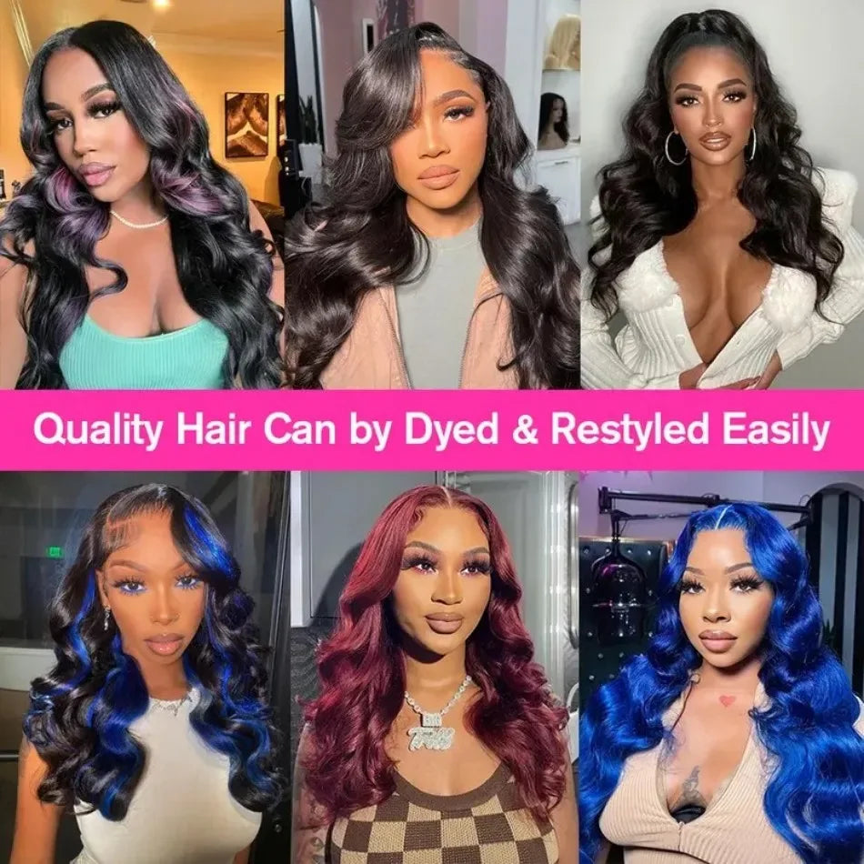 Body Wave Human Hair Wigs 100% Human Hair Quality 13X6 Hd Lace Frontal Wig 250 Density Brazilian Original 40Inch Lace Front Wigs - Luvia