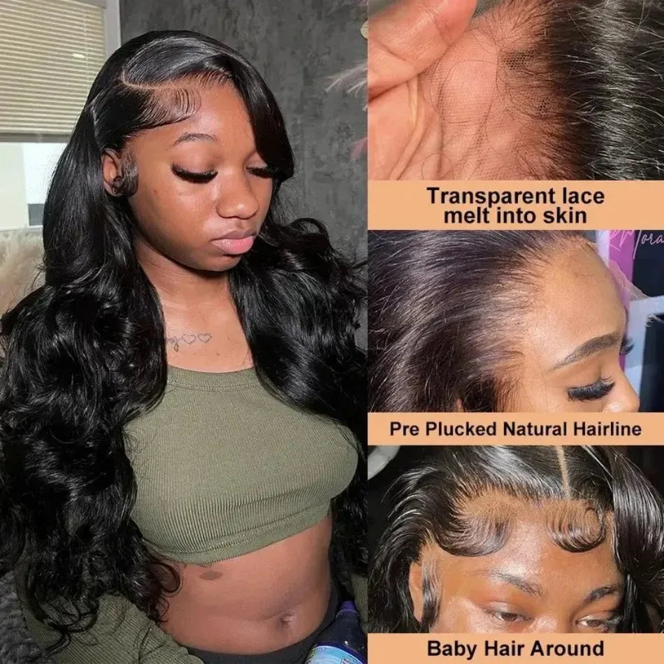 Body Wave Human Hair Wigs 100% Human Hair Quality 13X6 Hd Lace Frontal Wig 250 Density Brazilian Original 40Inch Lace Front Wigs - Luvia